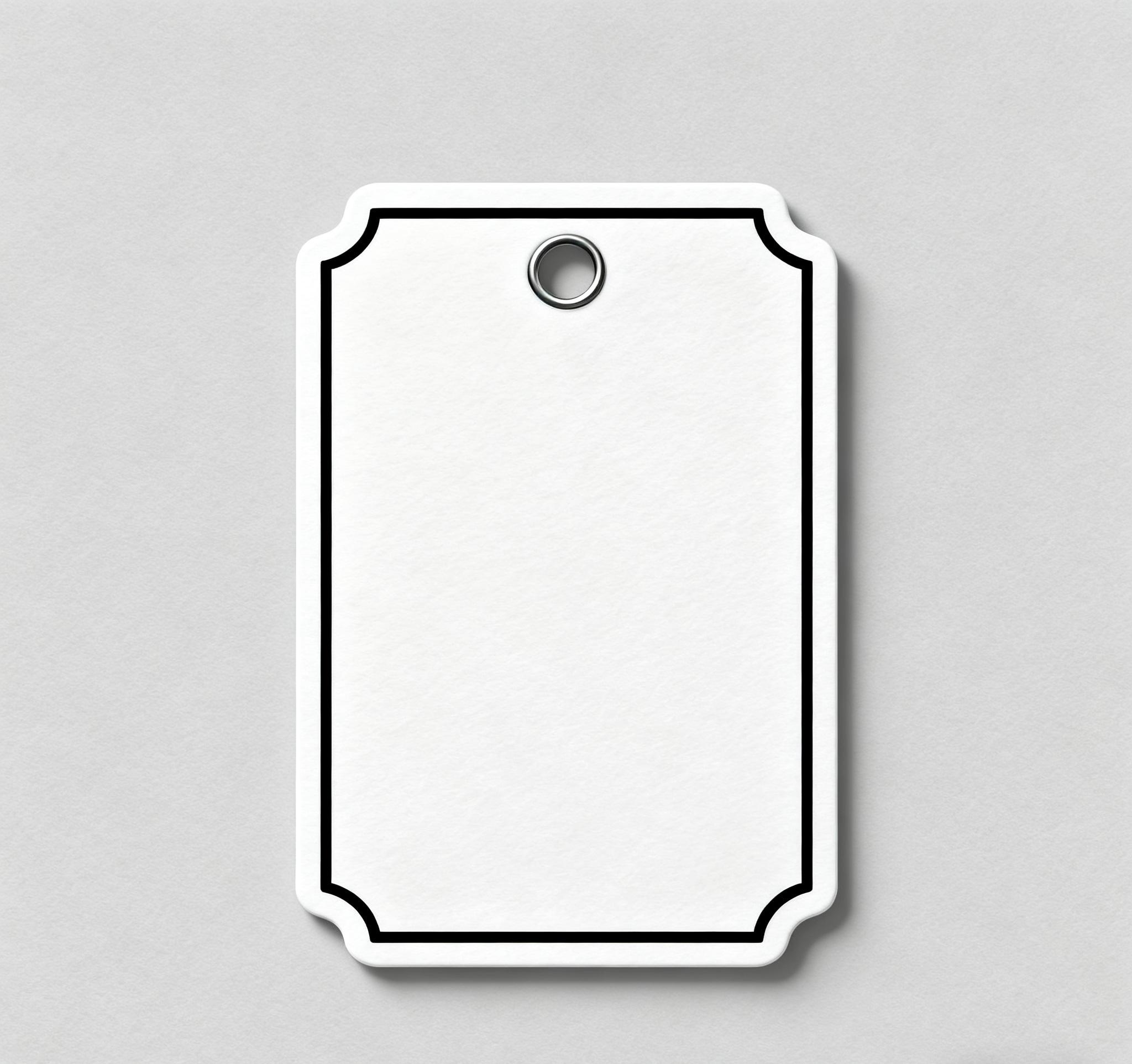 Rectangle and folded garment tag designs